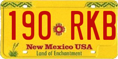 NM license plate 190RKB