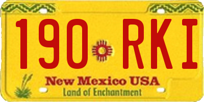 NM license plate 190RKI