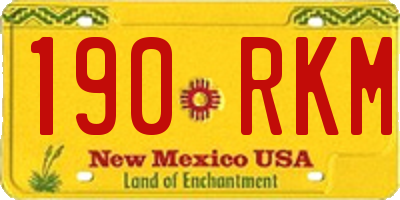 NM license plate 190RKM