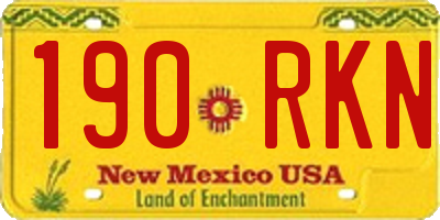 NM license plate 190RKN