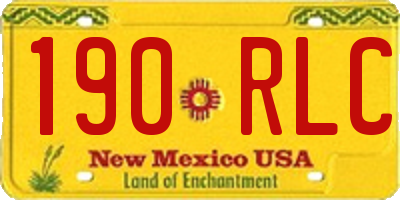 NM license plate 190RLC