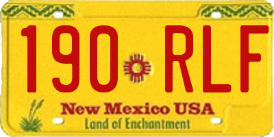 NM license plate 190RLF