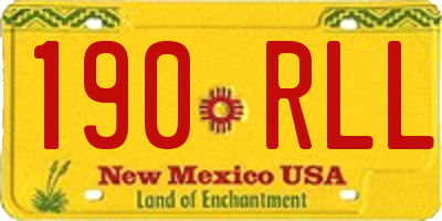 NM license plate 190RLL