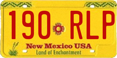 NM license plate 190RLP