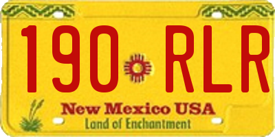 NM license plate 190RLR