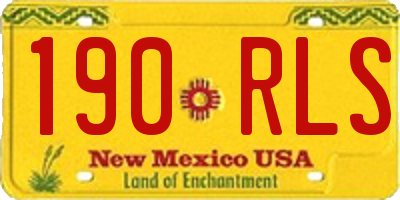 NM license plate 190RLS