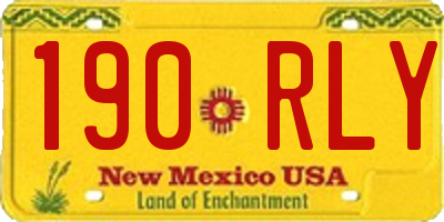 NM license plate 190RLY