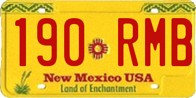 NM license plate 190RMB
