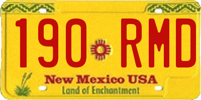NM license plate 190RMD