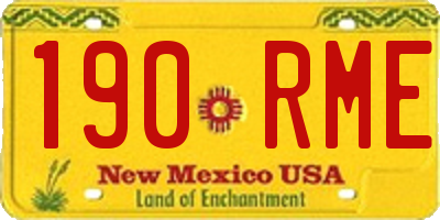 NM license plate 190RME