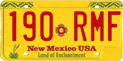 NM license plate 190RMF