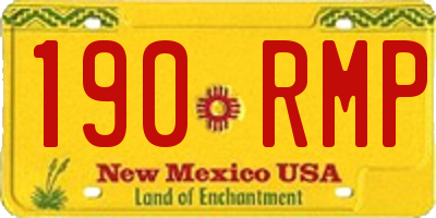 NM license plate 190RMP