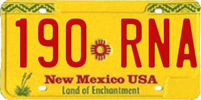 NM license plate 190RNA