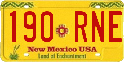 NM license plate 190RNE