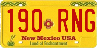 NM license plate 190RNG