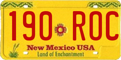 NM license plate 190ROC