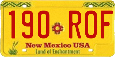 NM license plate 190ROF