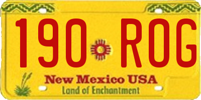 NM license plate 190ROG