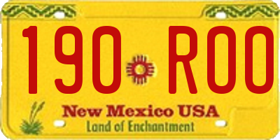 NM license plate 190ROO