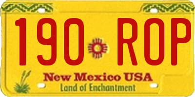 NM license plate 190ROP