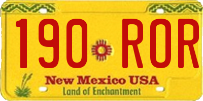 NM license plate 190ROR