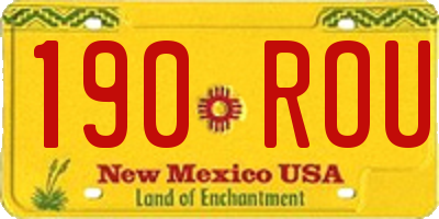 NM license plate 190ROU