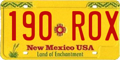NM license plate 190ROX