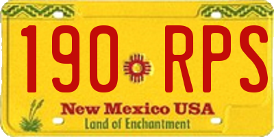NM license plate 190RPS