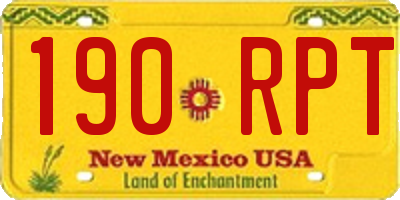 NM license plate 190RPT