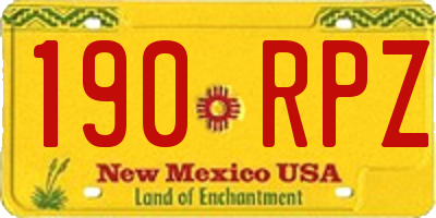 NM license plate 190RPZ