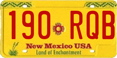 NM license plate 190RQB
