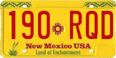 NM license plate 190RQD