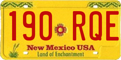 NM license plate 190RQE