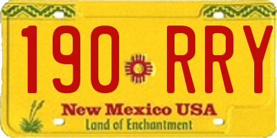 NM license plate 190RRY