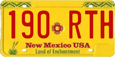 NM license plate 190RTH