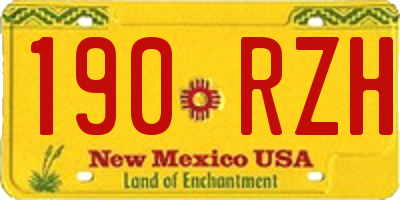 NM license plate 190RZH