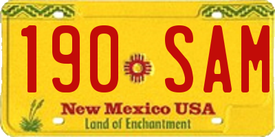NM license plate 190SAM