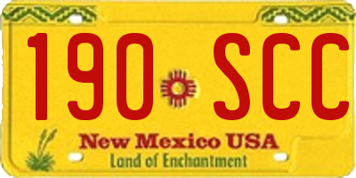 NM license plate 190SCC