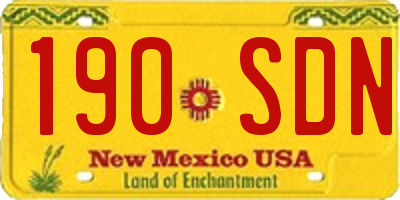 NM license plate 190SDN