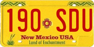 NM license plate 190SDU