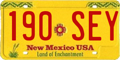 NM license plate 190SEY