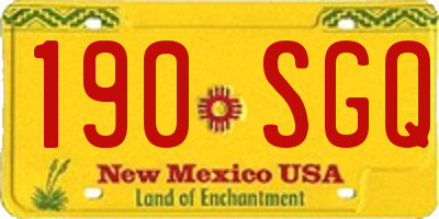 NM license plate 190SGQ