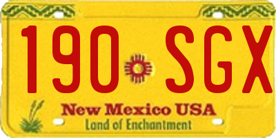 NM license plate 190SGX