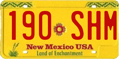 NM license plate 190SHM