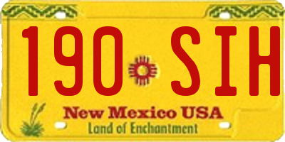 NM license plate 190SIH