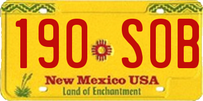 NM license plate 190SOB