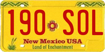 NM license plate 190SOL