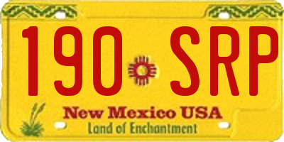 NM license plate 190SRP