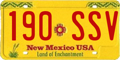 NM license plate 190SSV