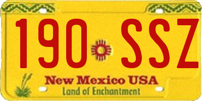 NM license plate 190SSZ
